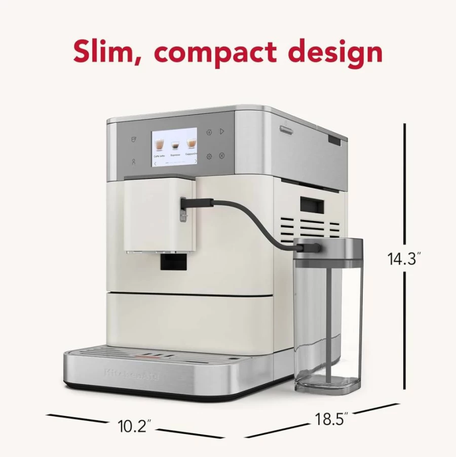 KitchenAid KF7 Kes8557Sx Fully Automatic Espresso Machine with Milk Frother, Stainless Steel