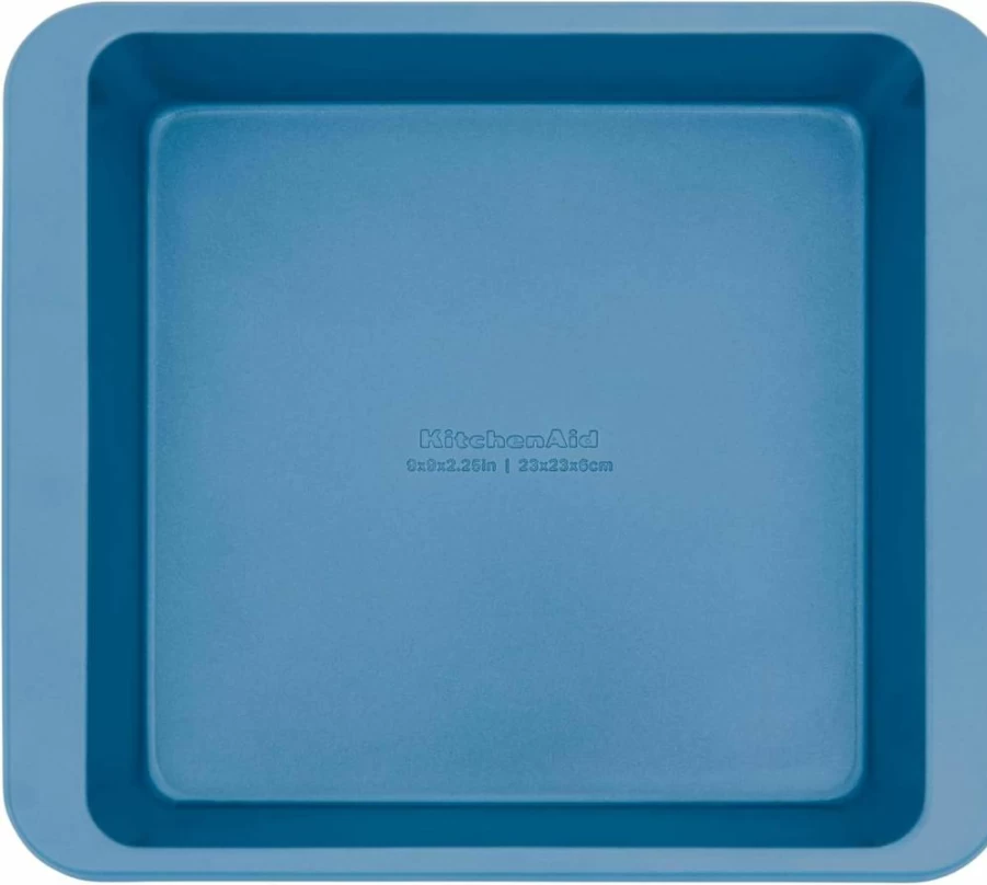 KitchenAid 9-Inch Nonstick Square Cake Pan, Swiss Engineered Aluminized Steel, Dishwasher Safe, Durable Baking Pan for Even Heat Distribution