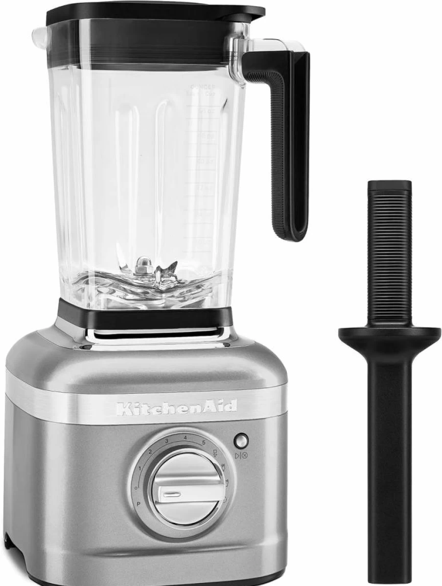 KitchenAid KSB4028 K400 Variable Speed Blender with Tamper, 56-Ounce Pitcher, Contour Silver, Professional-Grade Power for Smoothies & Food Prep