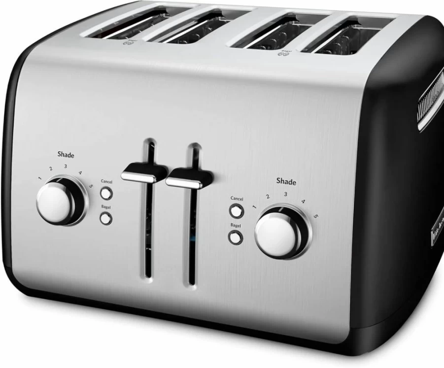 KitchenAid KMT4115 Onyx Black 4-Slice Toaster with High-Lift Lever for Easy Retrieval