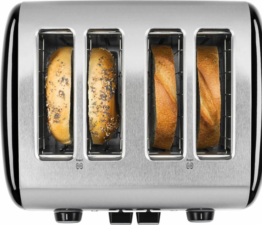 KitchenAid KMT4115 Onyx Black 4-Slice Toaster with High-Lift Lever for Easy Retrieval