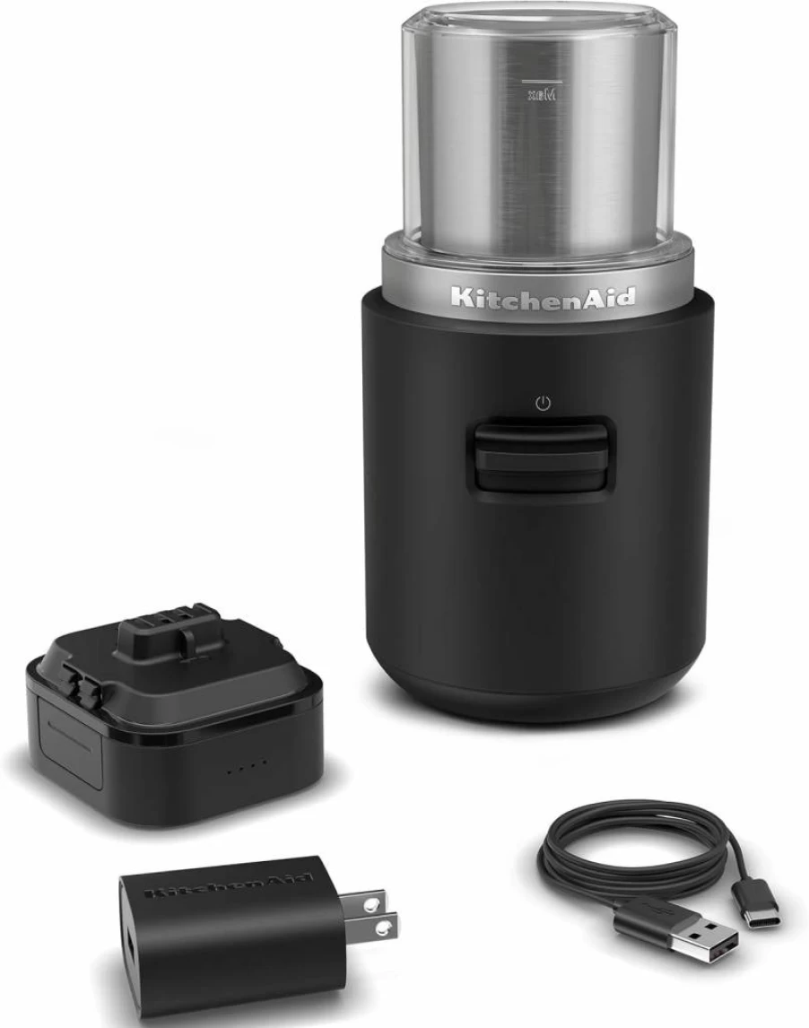 KitchenAid Kbgr111 Cordless Blade Grinder with Rechargeable Battery - Portable Coffee & Spice Grinder for Kitchen