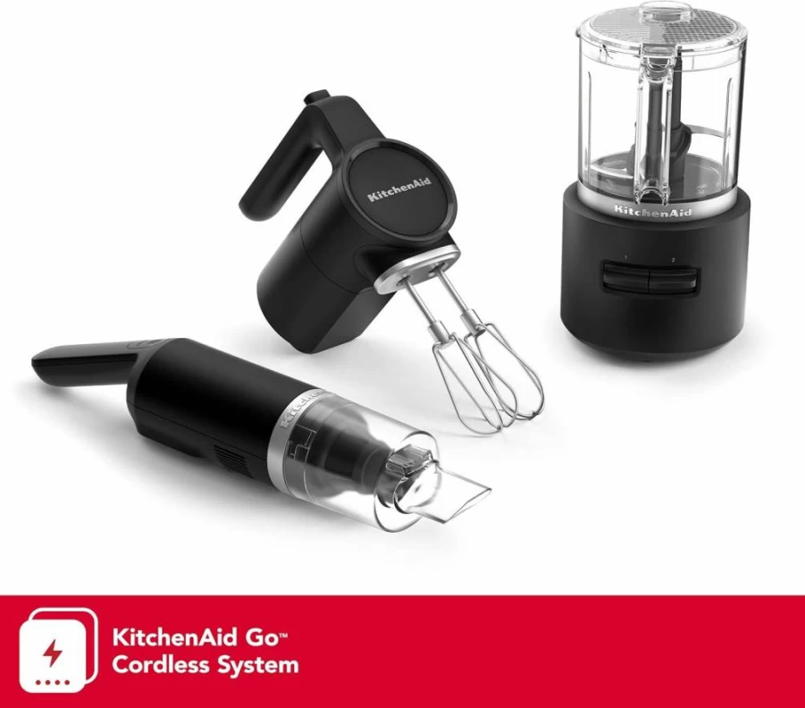 KitchenAid KHMIR762 Cordless Hand Mixer with Rechargeable Battery - Lightweight Portable Electric Whisk for Baking, Mixing & Beating - 5 Speeds, Easy-Clean Design, Perfect for Home & Professional Kitchens