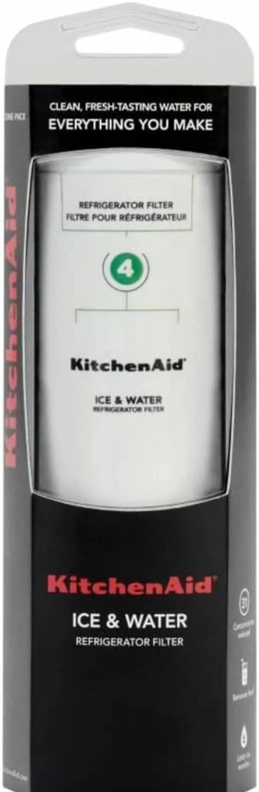 KitchenAid Refrigerator Water Filter KAD4RXD1 Replacement, Compatible with KitchenAid Ice Makers, Single-Pack, Green