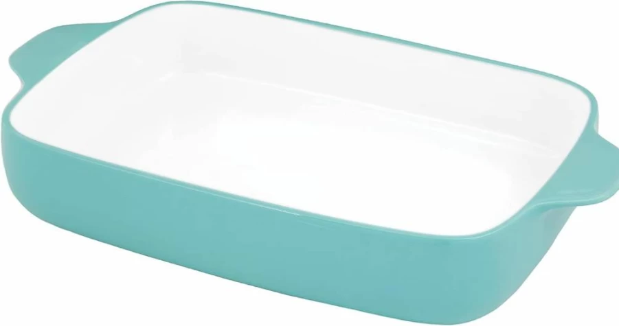 KitchenAid 5x9 Inch Stoneware Loaf Pan - Blue Velvet, Vitrified Ceramic Bread Baking Dish for Even Heat Distribution