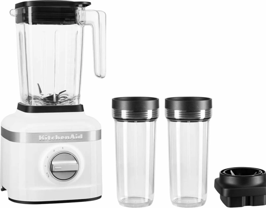 KitchenAid KSB1332Y 3-Speed Blender with Ice Crushing, 48 Oz Personal Blender & 2 Jars, White Countertop Blender for Smoothies & Shakes