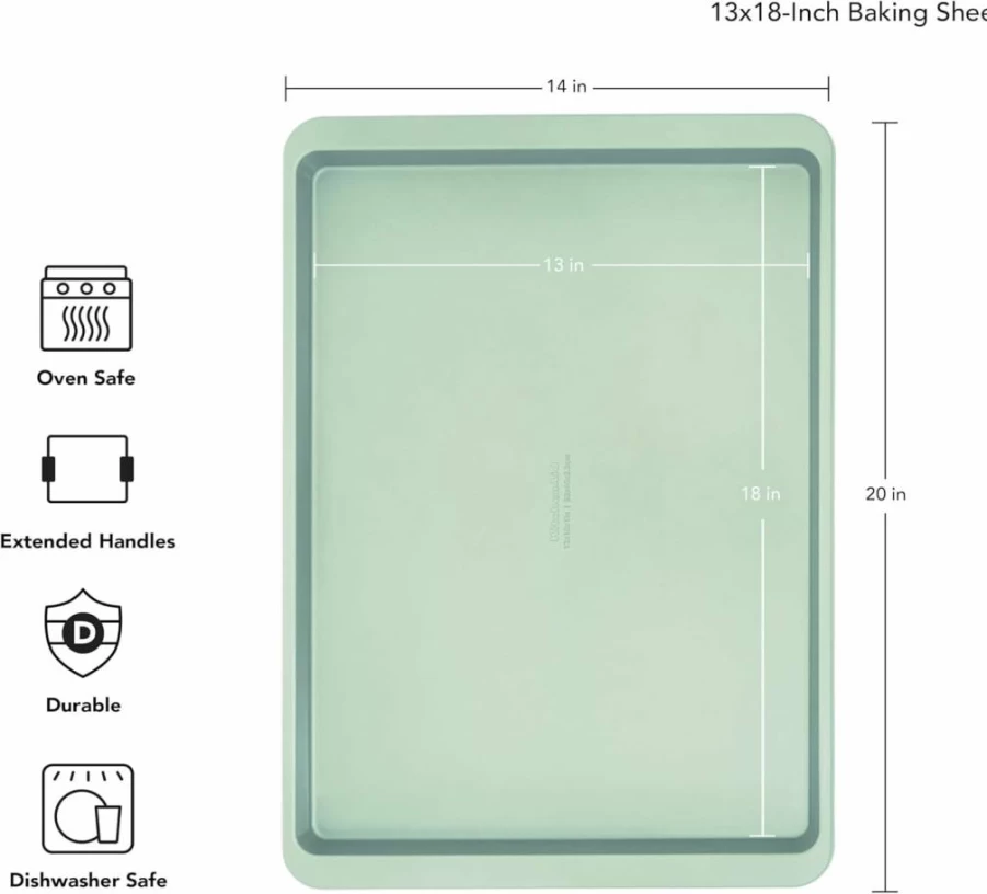KitchenAid 10x15 Inch Nonstick Aluminized Steel Baking Sheet Pan, Silver - Durable Cookie Sheet for Baking, Roasting & Cooking