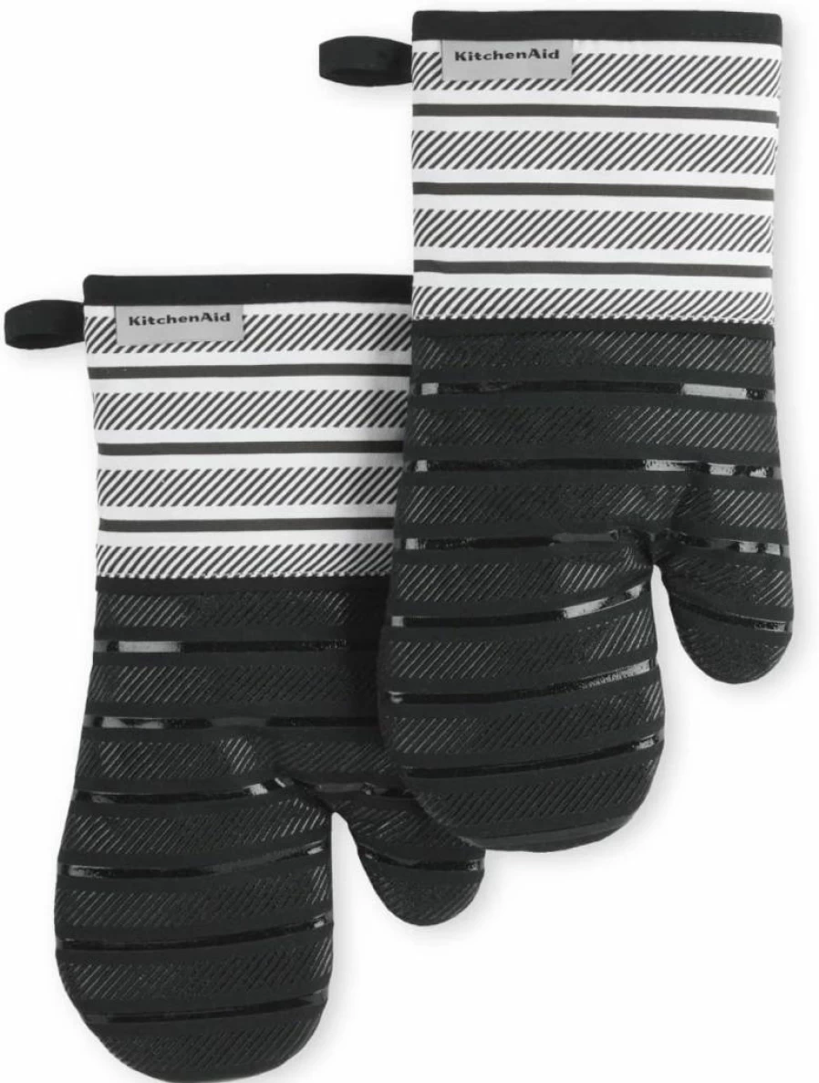KitchenAid Pistachio Oven Mitt Set of 2, Heat-Resistant 7x13 Inch Kitchen Gloves for Baking and Cooking