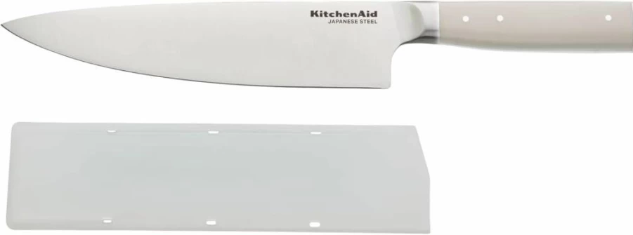 KitchenAid 5 Inch Santoku Knife - High-Carbon Japanese Stainless Steel Blade, Ergonomic Handle, Professional Sharp Kitchen Knife with Custom Cover, Milkshake Color