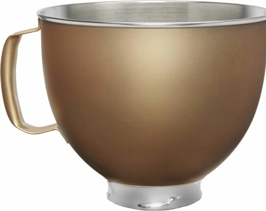 KitchenAid KSM5SSBVG 5 Quart Stand Mixer Bowl, Painted Stainless Steel in Victoria Gold - Compatible with KitchenAid Mixers