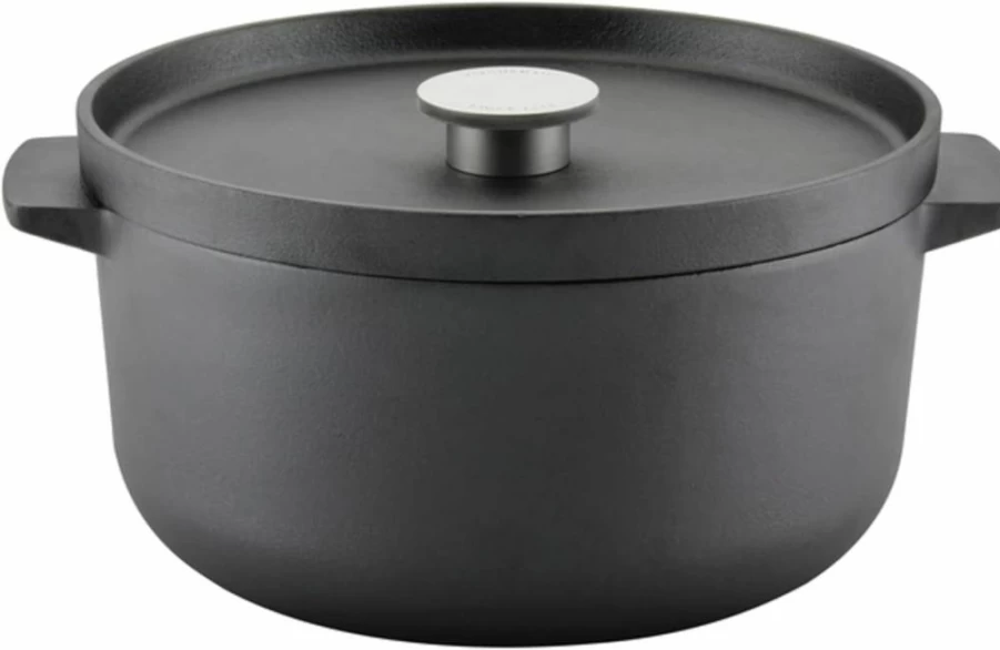 KitchenAid 6 Quart Blue Velvet Enameled Cast Iron Dutch Oven with Lid, Casserole Pot for Baking, Braising & Serving