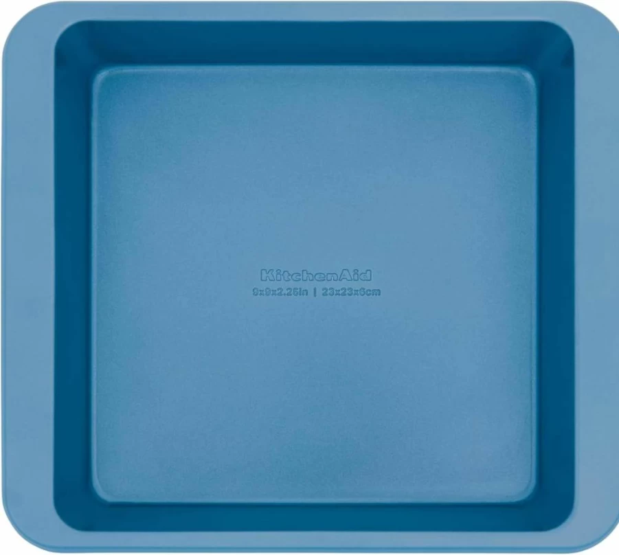 KitchenAid 9-Inch Nonstick Square Cake Pan, Swiss Engineered Aluminized Steel, Dishwasher Safe, Pistachio Green