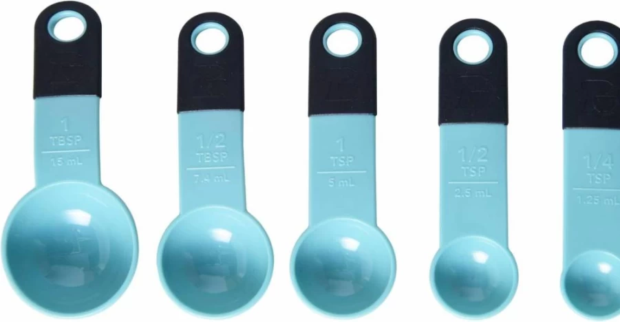 KitchenAid 5-Piece Measuring Spoon Set in Aqua Sky Color - Precision Kitchen Measuring Tools