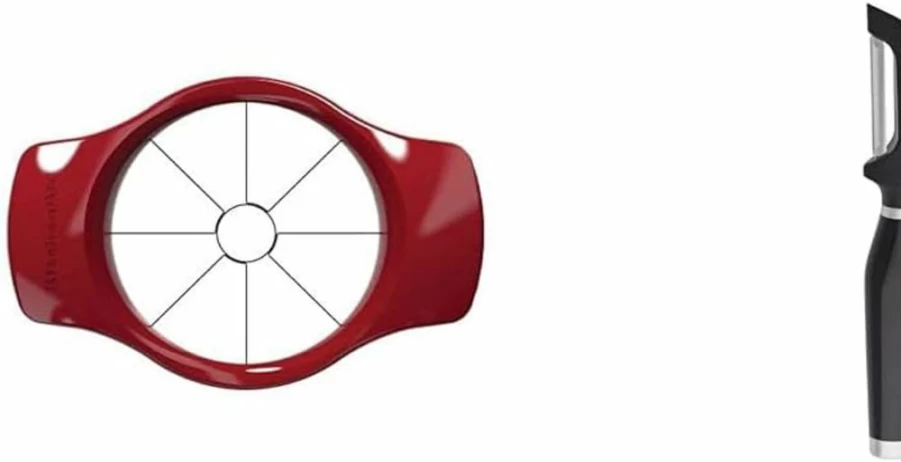 KitchenAid Classic Fruit and Vegetable Slicer with Red Handle - Stainless Steel Blade for Effortless Cutting - Compact Kitchen Tool for Fresh Produce