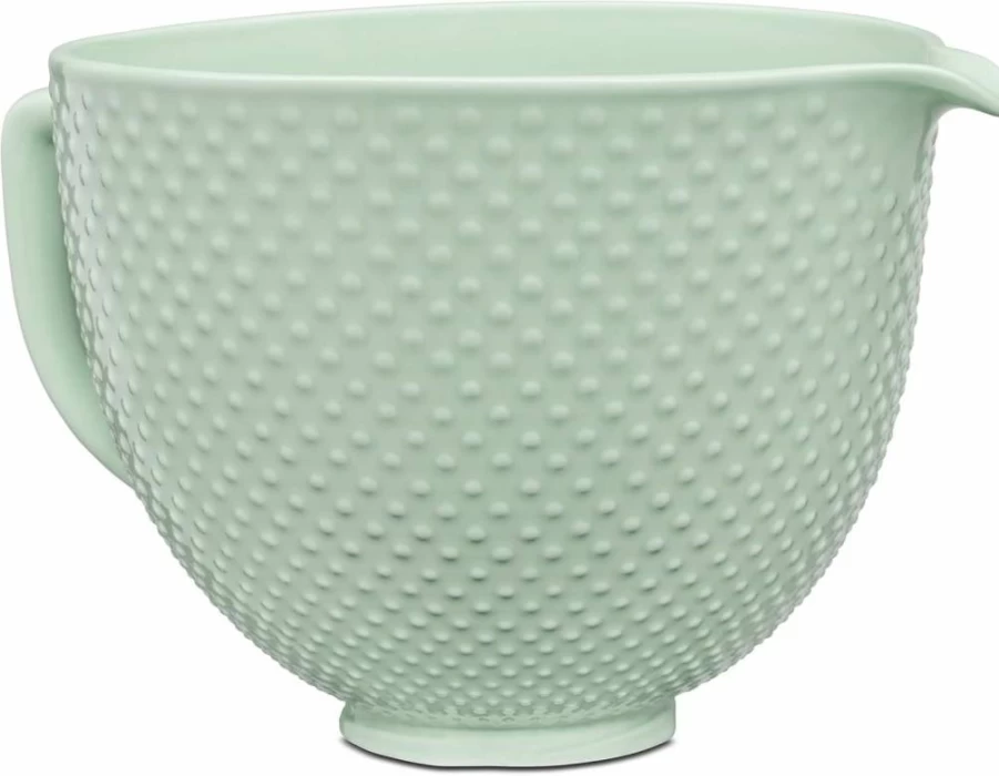 KitchenAid 5 Quart Ceramic Mixing Bowl Compatible with 4.5-5 Quart Tilt-Head Stand Mixers, Dew Drop Color - KSM2CB5TDD