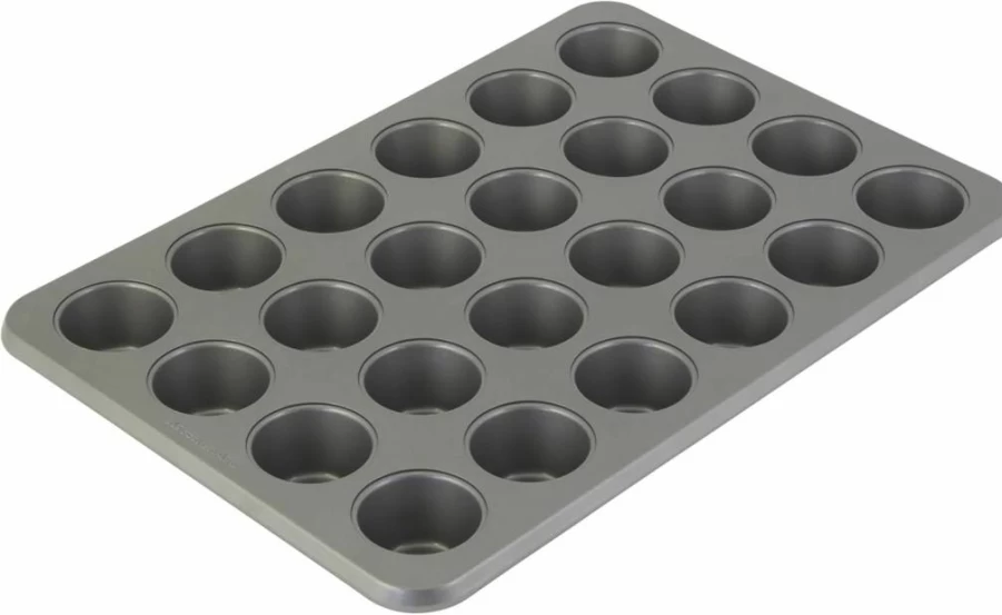 KitchenAid Nonstick Mini Muffin Pan, 24-Cup, Aluminized Steel, Durable Bakeware for Cupcakes & Treats, Beetroot Red